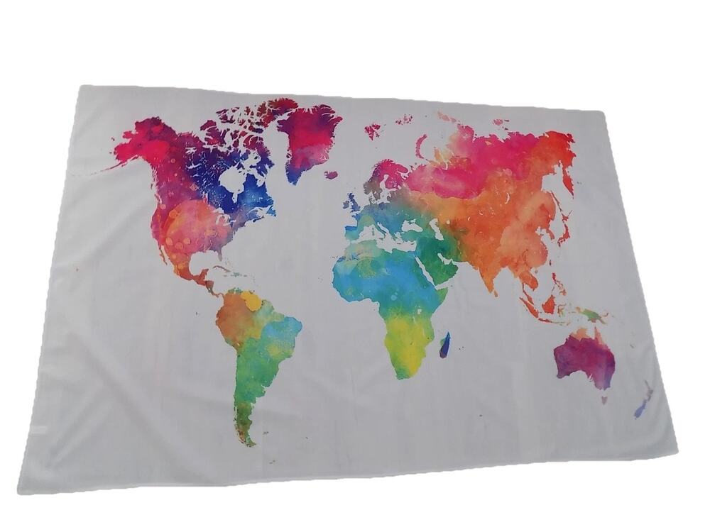 World Map Tapestry Watercolor Tapestry Map Wall Hanging NEW